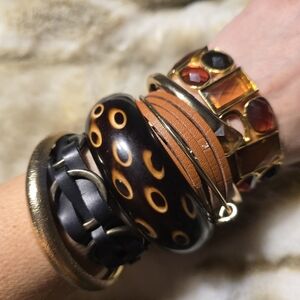 Vintage Bohemian Gemstone Bracelet Set